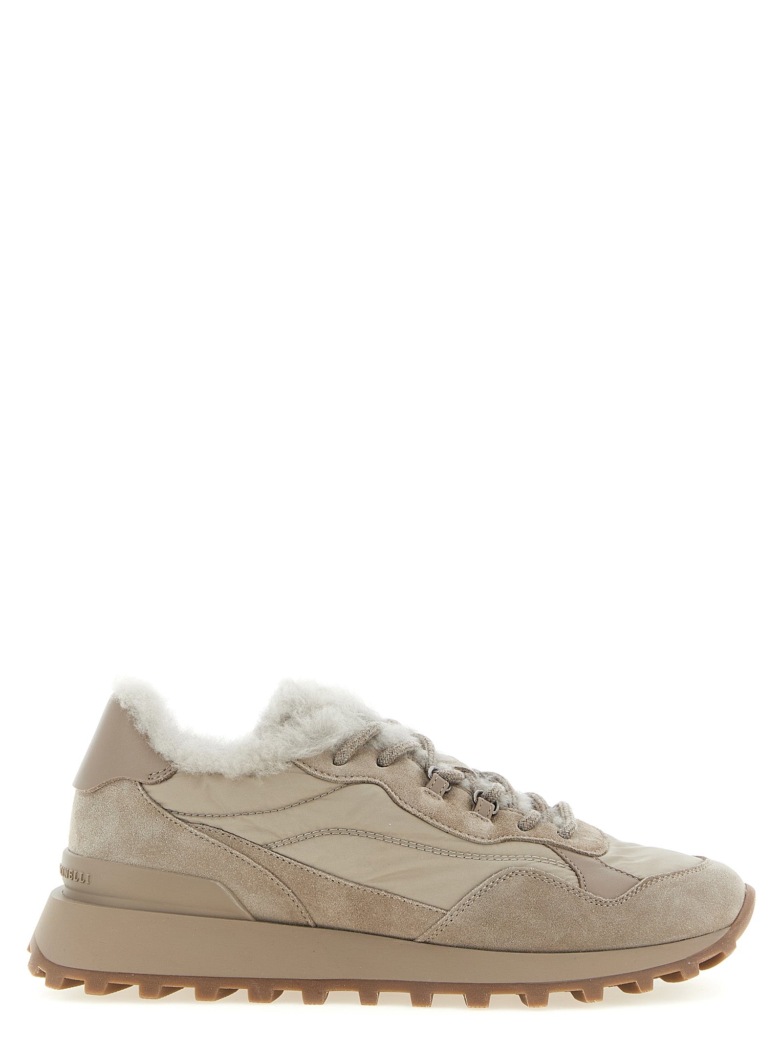 Brunello Cucinelli Beige Calfskin Athletic Sneakers