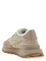 Brunello Cucinelli Beige Calfskin Athletic Sneakers