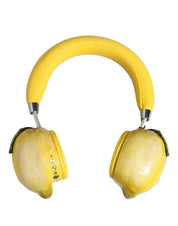 Yellow Vibrant Lemon Leather Headset Headphones