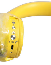 Yellow Vibrant Lemon Leather Headset Headphones