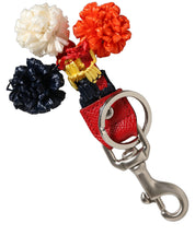 Raffia Leather Clasp Finder Chain Keyring Multicolor