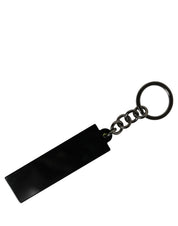 Neon Green Logo Print Charm Metal Keychain Keyring