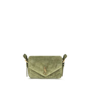 Bicolor Suede Leather Shoulder Bag