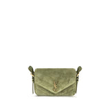 Bicolor Suede Leather Shoulder Bag