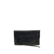 Balenciaga Black Lamb Ovis Aries Aries Clutch Bag