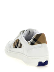 Beige Leather Low Top Sneakers