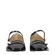 Black Leather Ballet Flats