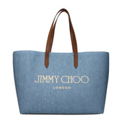 Light Blue Fabric Shoulder Bag