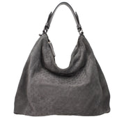 Gray Leather Shoulder Bag