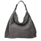 Gray Leather Shoulder Bag