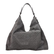 Gray Leather Shoulder Bag