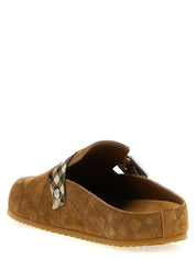 Brown Leather Clogs