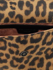 Brown Polyester Clutch Bag