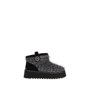 Black Fabric Ankle Boots