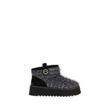 Black Fabric Ankle Boots