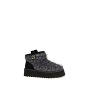 Black Fabric Ankle Boots