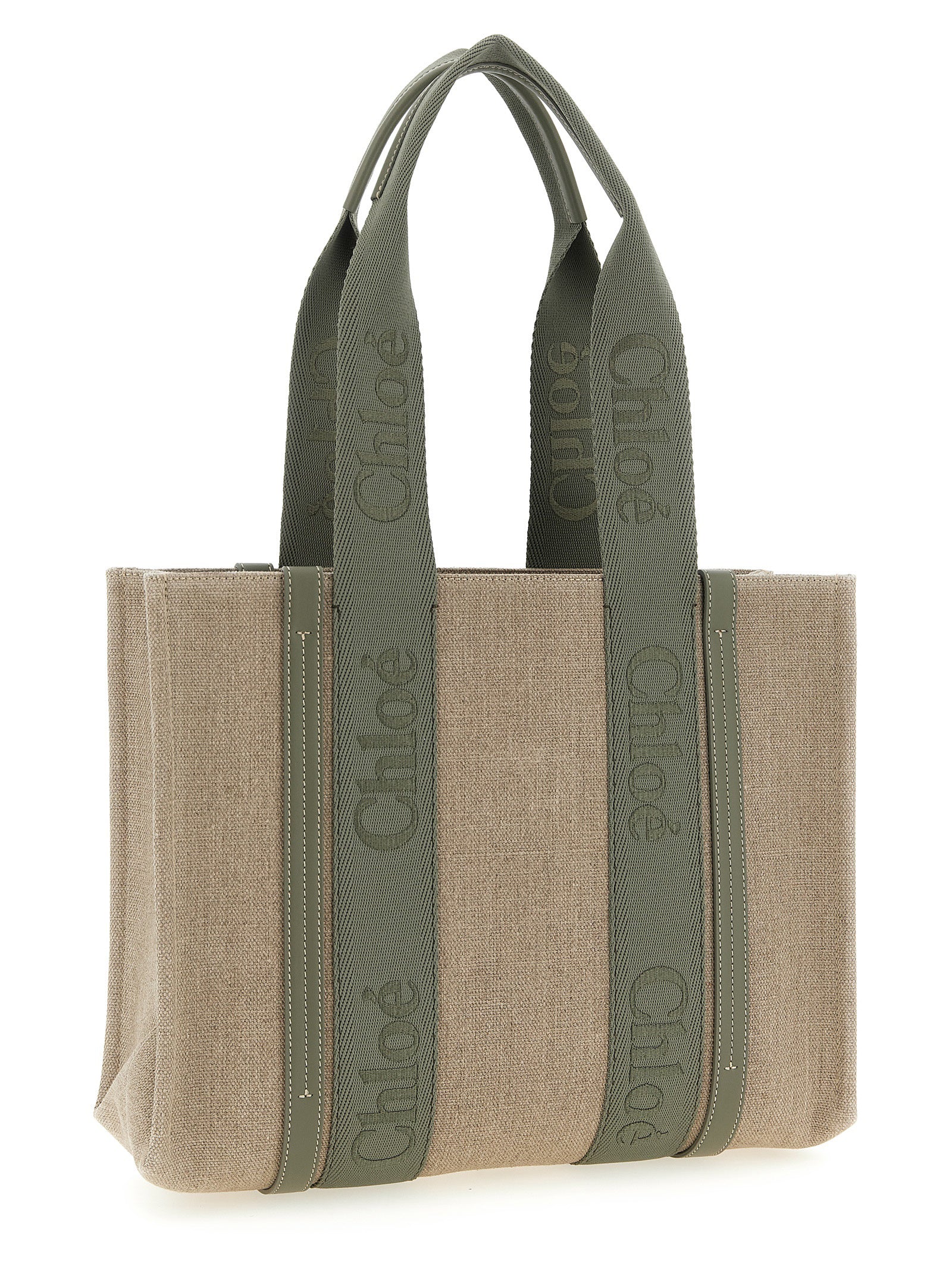 Bicolor Linen Tote Bag
