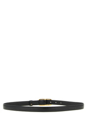 Black Calfskin Thin Belt