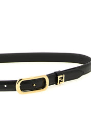 Black Calfskin Thin Belt