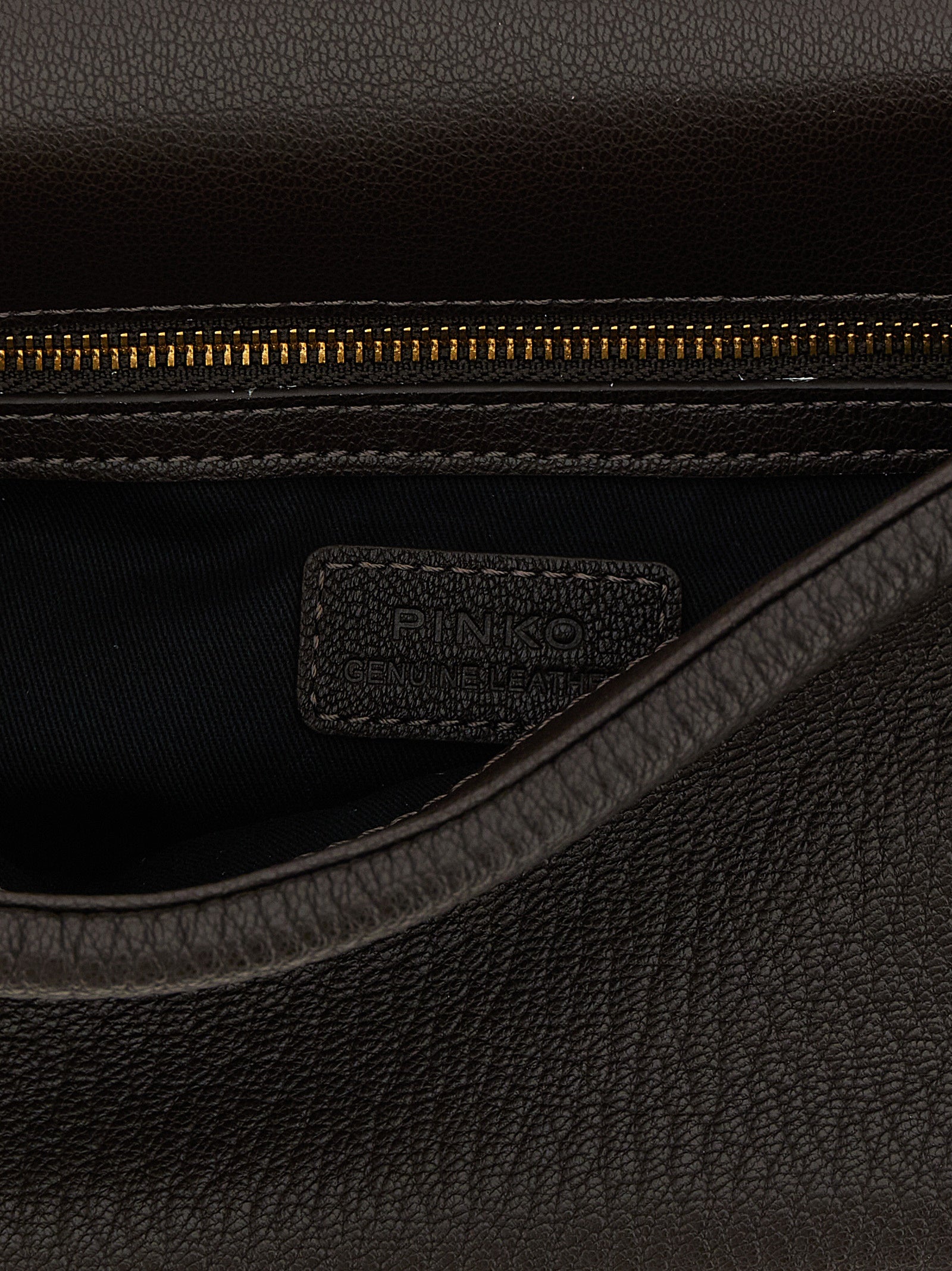 PINKO Brown Lamb Leather Crossbody Bag
