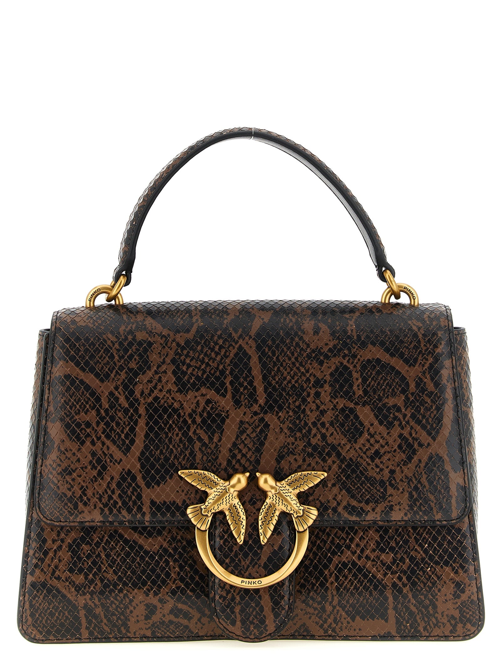 PINKO Brown Calfskin Handbag