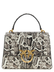 PINKO Gray Calfskin Handbag