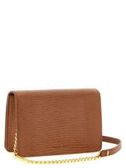 Brown Polyester Clutch Bag
