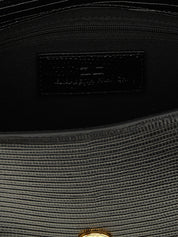 Black Polyester Clutch Bag