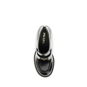 Prada Black Calf Leather Bos Taurus Platform Loafers