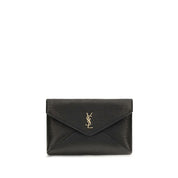 Saint Laurent Black Lamb Ovis Aries Aries Clutch Bag