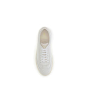 Brunello Cucinelli White Calf Leather Bos Taurus Low Top Sneakers