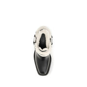 Black Calf Leather Bos Taurus Ankle Boots
