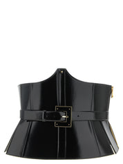 Black Leather High-Waist Belt