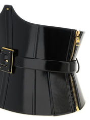 Black Leather High-Waist Belt