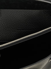 Black Bovine Leather Shoulder Bag
