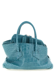 Blue Bovine Leather Handbag