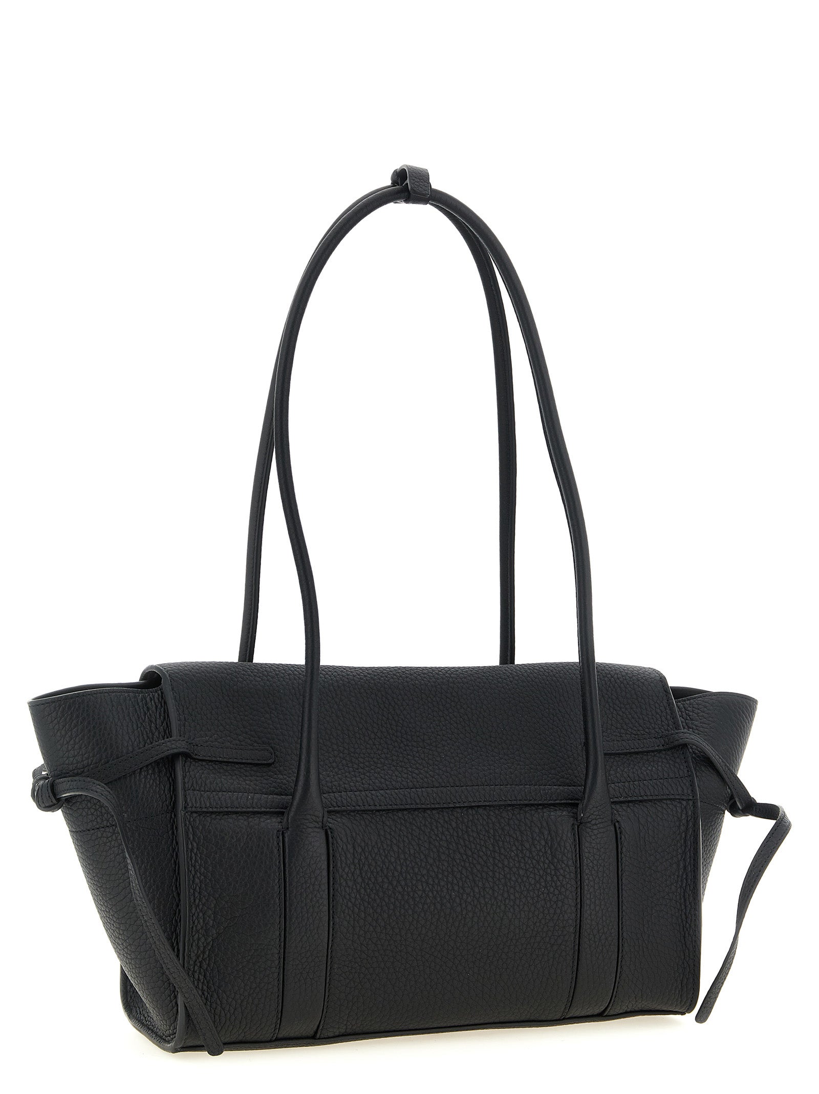 Black Calfskin Shoulder Bag