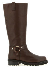 Twinset Brown Leather Over The Knee