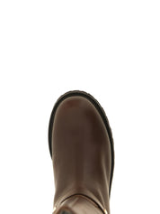 Twinset Brown Leather Over The Knee