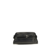 Moschino Black Goatskin Clutch Bag