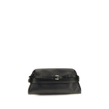 Moschino Black Goatskin Clutch Bag