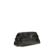Moschino Black Goatskin Clutch Bag