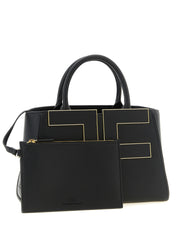 Elisabetta Franchi Black Polyester Tote Bag