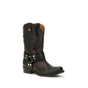 Black Calf Leather Bos Taurus Ankle Boots
