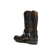 Black Calf Leather Bos Taurus Ankle Boots