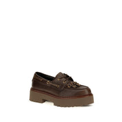 Brown Calf Leather Bos Taurus Platform Loafers