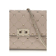 Valentino Garavani Beige Calf Leather Bos Taurus Shoulder Bag