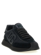 Dolce & Gabbana Black Leather Athletic Sneakers