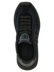 Dolce & Gabbana Black Leather Athletic Sneakers