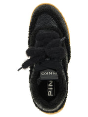 PINKO Black Cowhide Chunky Sneakers